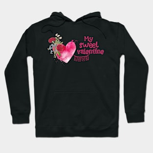 Sweet Valentine's Heart with Flowers Hoodie